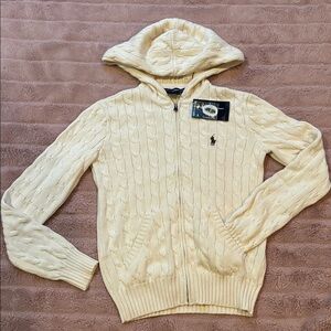 Ralph Lauren Sport Zipper Cream Cardigan size Small NWT